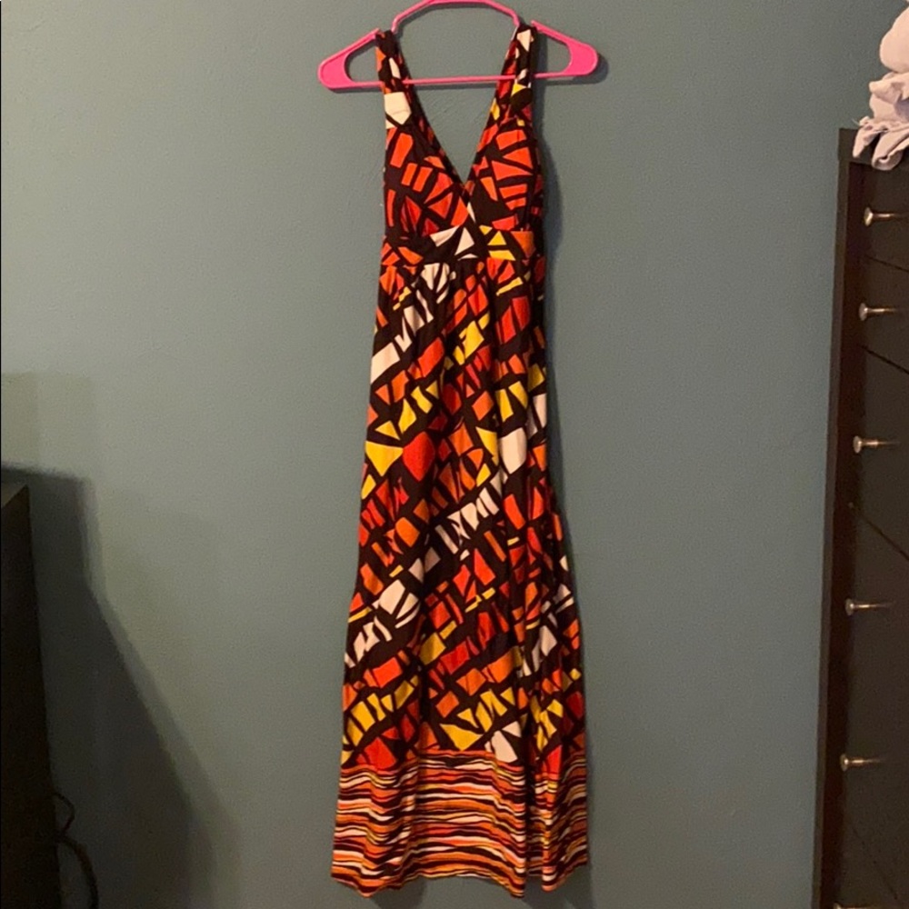Long Multi Criss Cross Back Maxi Dress